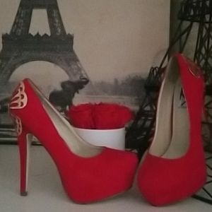 Kiss Kouture red stiletto pumps